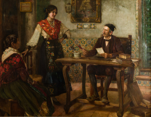 EMILIO POY DALMAU, "El memoralista", 1915, Óleo sobre lienzo