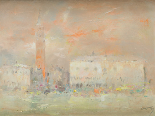 JAVIER SAGARZAZU, "Pasiaje urbano", 1992, Óleo sobre lienzo