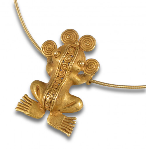 CADENA Y COLGANTE IDOLO RANA EN ORO