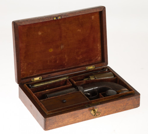 Pistola inglesa pepperbox firmada Gough & Bowen c.1855-60