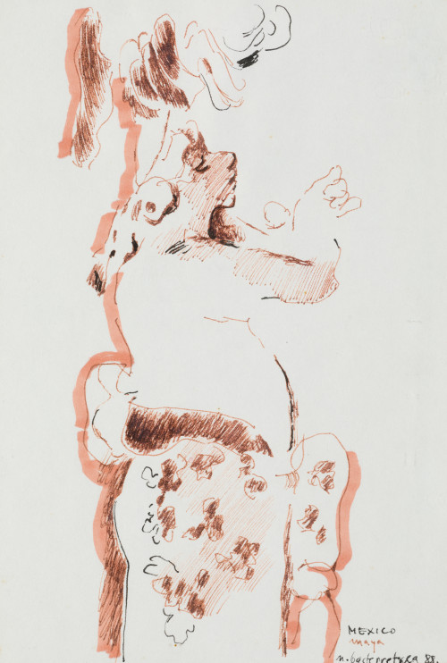 NÉSTOR  BASTERRECHEA, "Composición", 1988, Tintas sobre pap