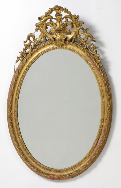 Espejo ovalado isabelino, S. XIX