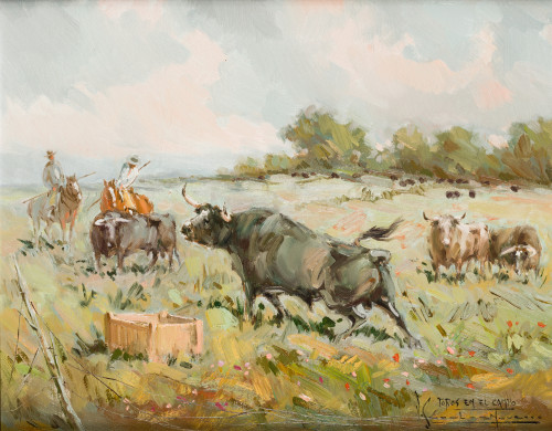 VICENTE SANCHEZ NAVARRO, "Toros en el campo"