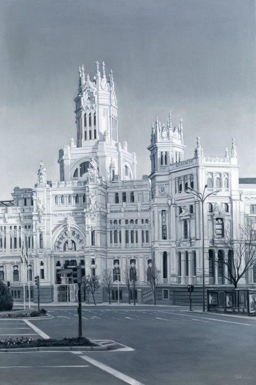 MANUEL  TERÁN, "Palacio de Cibeles, Madrid", Óleo sobre lie