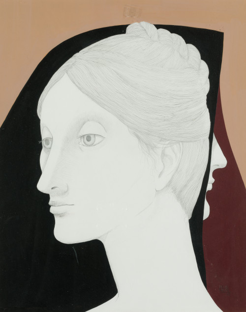 MANUEL  DE LAS CASAS, "Cabeza II", 1987, Acrílico sobre car