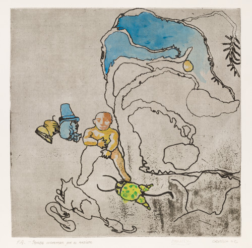 JORGE CASTILLO, "Sin título", 2002 , Grabado coloreado a ma