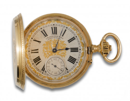 RELOJ DE BOLSILLO SABONETA HUGUENIN & FILS DE ORO AMARILLO