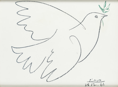 PABLO RUIZ PICASSO,  “Paloma de la paz” , Litografía sobr