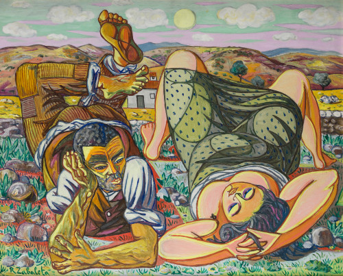 RAFAEL ZABALETA, "La pareja", 1957, Óleo sobre lienzo