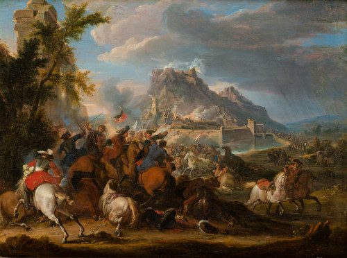 JAN PEETER VERDUSSEN, "Batalla de caballería con fortaleza