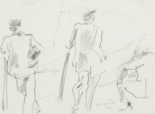 JULIÁN GRAU SANTOS, "Estudio de personajes", 1974, Carbonci