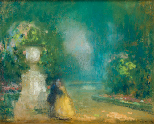 LUCIEN VICTOR  GUIRAND DE SCEVOLA, "Pareja paseando en un p