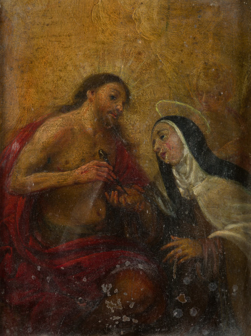 ESCUELA ESPAÑOLA, "Los Desposorios místicos de Santa Teresa