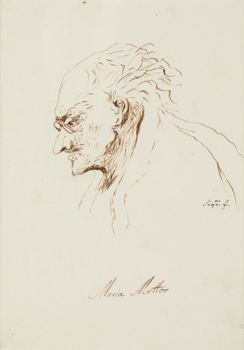 ANÓNIMO, "Retrato de Maria Mattos", Plumilla sobre papel