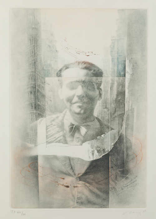 EDUARDO NARANJO, "Retrato de García Lorca", 1988, Grabado