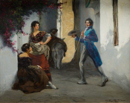 FRANCISCO HOHENLEITER Y CASTRO, "Galanteo en el callejón",