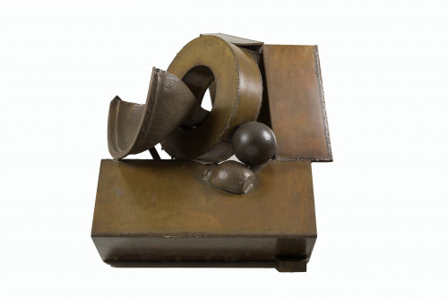 ANTHONY CARO, "Quarterings", 1980, Placa de bronce y latón,