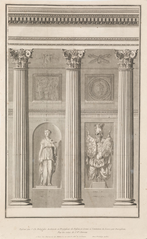 JEAN - CHARLES DELAFOSSE, "Diseño de galería", Grabado