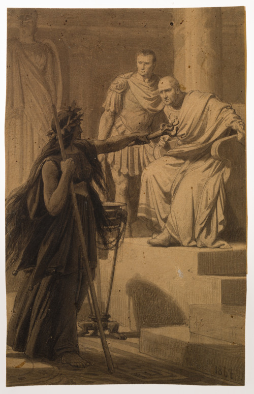 ESCUELA ESPAÑOLA, "Vestal romana ante el Emperador", 1867, 