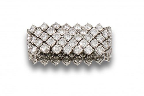 SORTIJA VASARI ARTICULADA DE DIAMANTES Y ORO BLANCO
