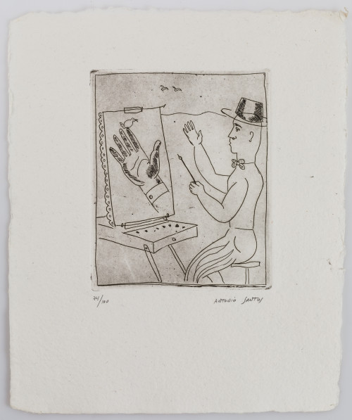 ANTONIO SANTOS, "Primera palabra", Grabado