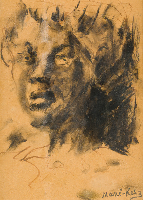 ENMANUEL  MANE-KATZ, "Rostro", Tintas sobre papel