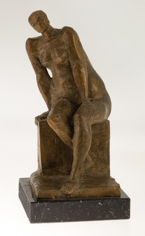ANTONIO CAMPILLO, "Desnudo femenino sentado", Bronce