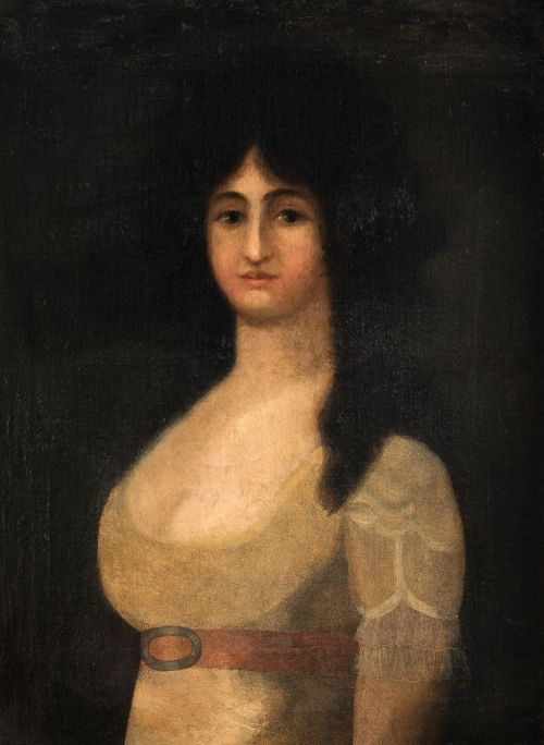 ESCUELA ESPAÑOLA , "Retrato de una aristócrata", Óleo sobre