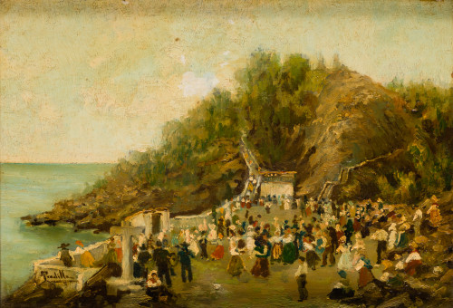 MIGUEL PRADILLA, "Romería de Santa Tecla en A Guarda. Galic