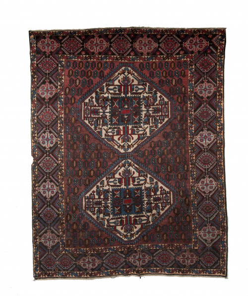 Alfombra persa Afshar de lana anudada a mano