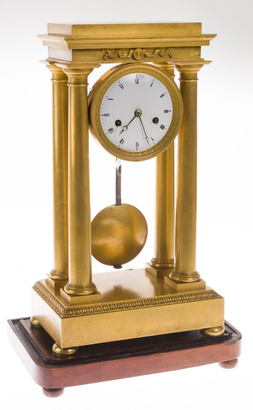 Reloj de pórtico de bronce dorado Carlos X, Francia, med.S.