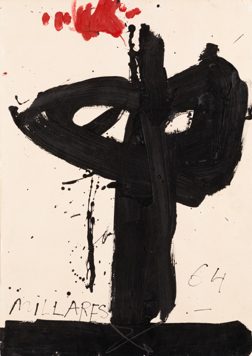 MANUEL MILLARES, "Sin título", 1964, Pintura sobre papel