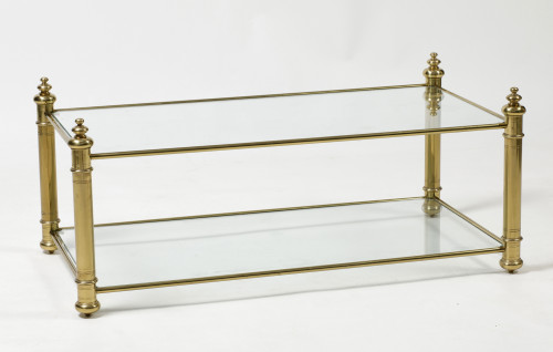 Mesa de café de latón dorado, España, med. S. XX