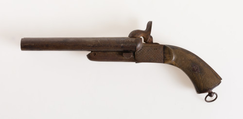 Pistola "Le foncheu" pistón de doble cañón, firmada Apellan