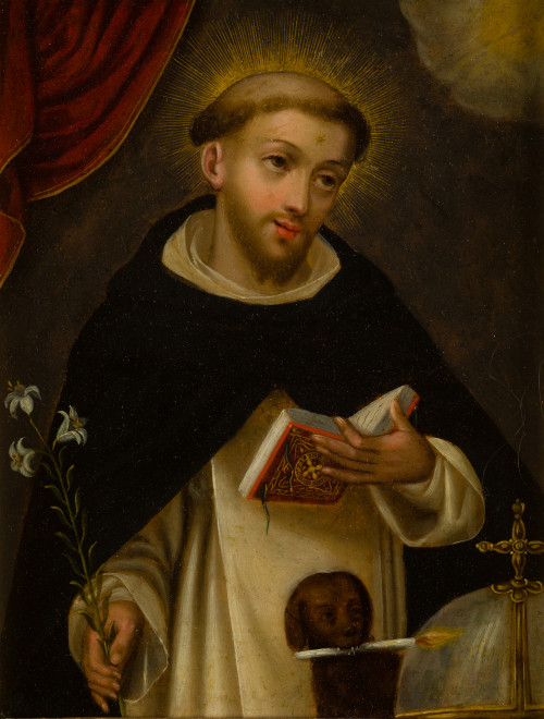 ESCUELA  VIRREINAL, "Santo Domingo de Guzmán", Óleo sobre c