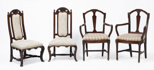 Pareja de sillas de estilo Reina Ana, España, S. XVIII