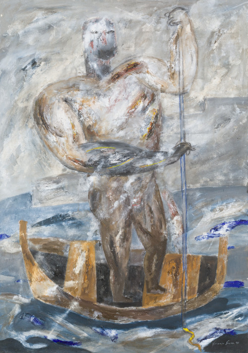 HORACIO SILVA SEBASTIAN, "El navegante", 1990, Óleo sobre l