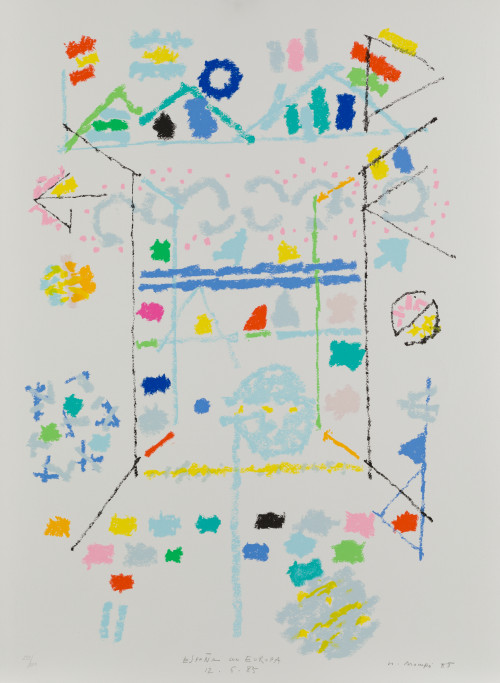 MANUEL HERNÁNDEZ MOMPÓ, "España con Europa", 1985, Litograf