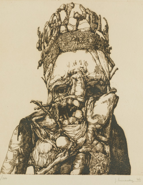 JOSÉ HERNÁNDEZ, "Personaje putrefacto", 1974, Grabado