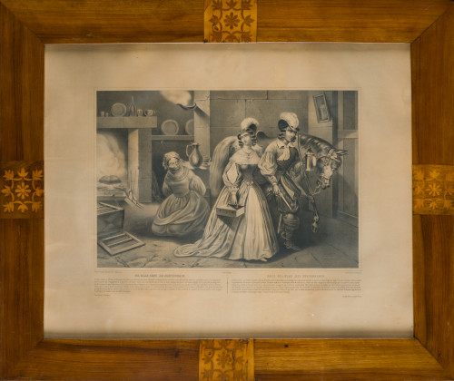 Conjunto de cuatro marcos Reina Gobernadora con marqueteria