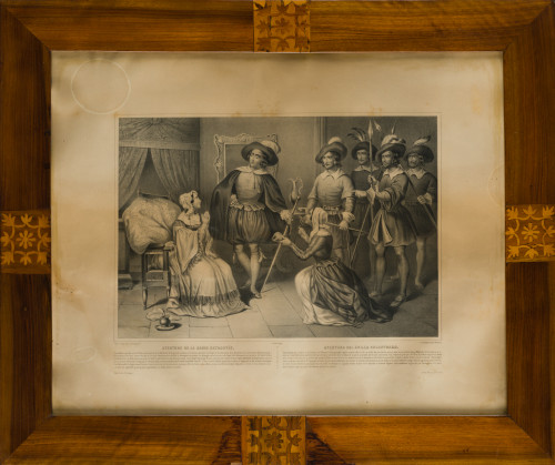 Conjunto de cuatro marcos Reina Gobernadora con marqueteria