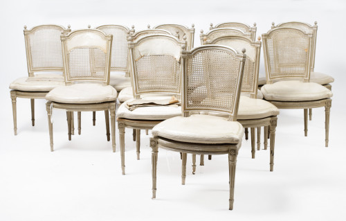Doce sillas de estilo Luis XVI, España, S. XX