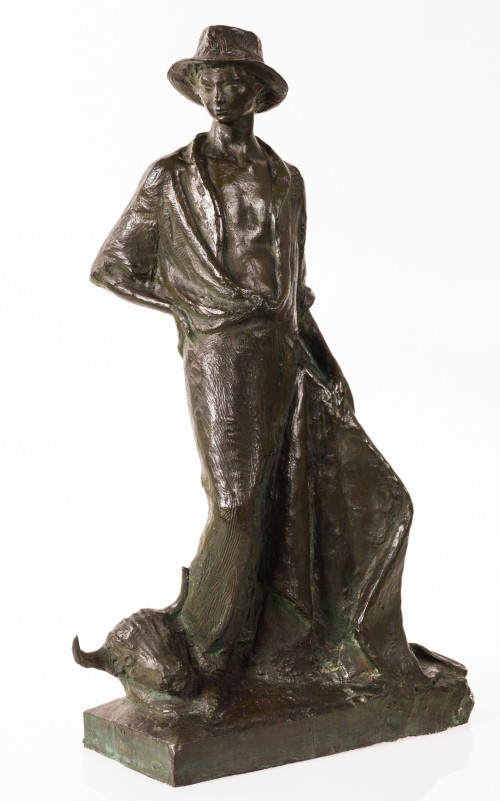 SEBASTIAN MIRANDA, "Novillero", Escultura en bronce.