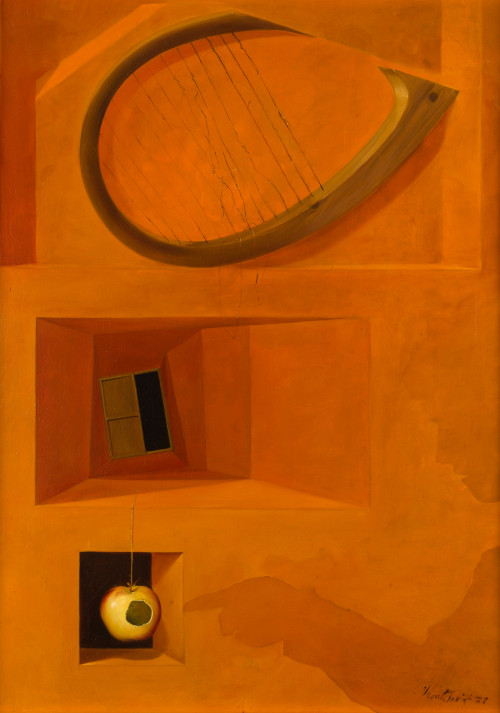 VICENTE PERIS, "Composición", 1977, Técnica mixta sobre tab