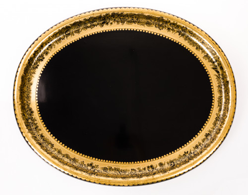 Bandeja victoriana de papier maché, Inglaterra, ffs. S. XIX