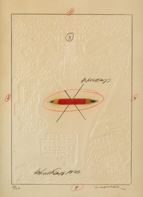 JOSÉ ABAD, "Sin titulo", Grabado con gofrado y collage