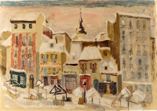 AGUSTÍN REDONDELA, "El rastro de Madrid en invierno", 1950,