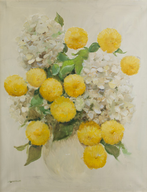 CARLOS LAHARRAGUE, "Flores", Óleo sobre lienzo