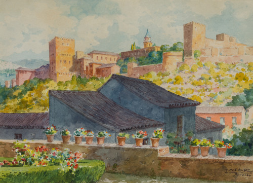 JOSÉ MARÍA FERNÁNDEZ PIÑAR, "Vista de la Alhambra. Granada"