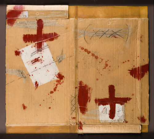 ANTONI TÀPIES, "Sin título", c.1970, Pintura, lápiz graso y